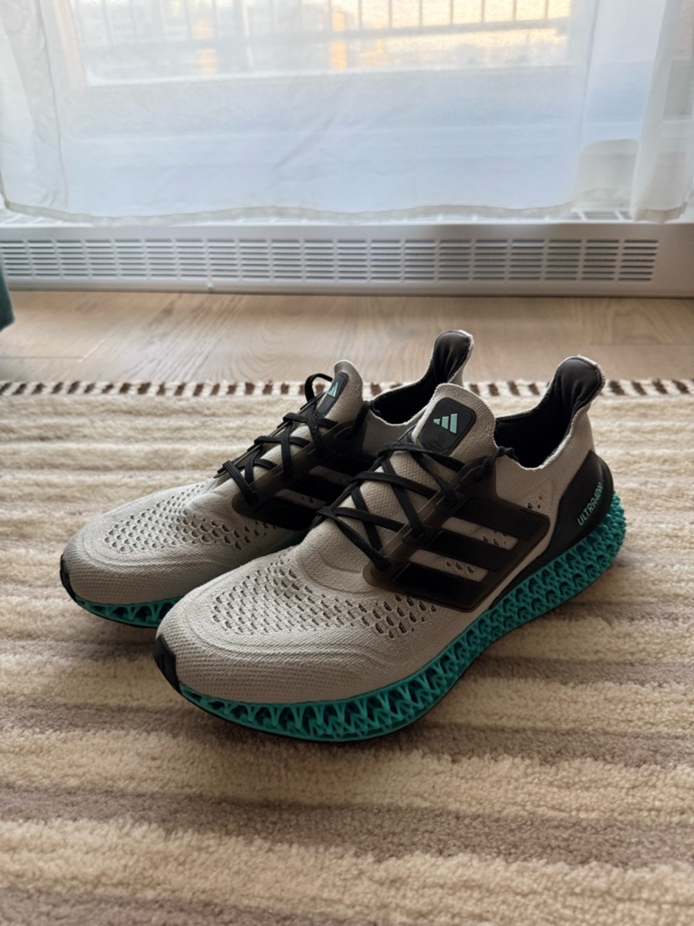 adidas Ultraboost 4D Knit Sneakers in Gray & Teal